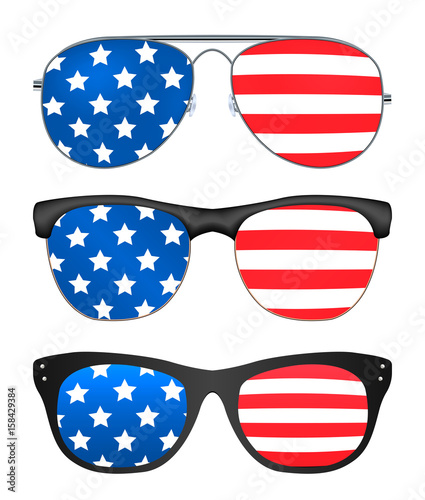 sunglasses with united states of america flag 