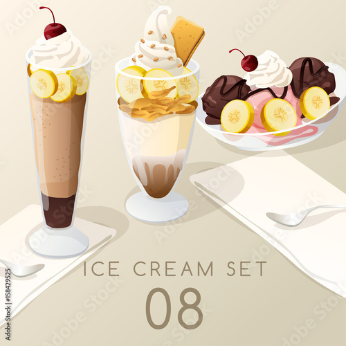 Ice Cream Sundae : Vector Illustration
