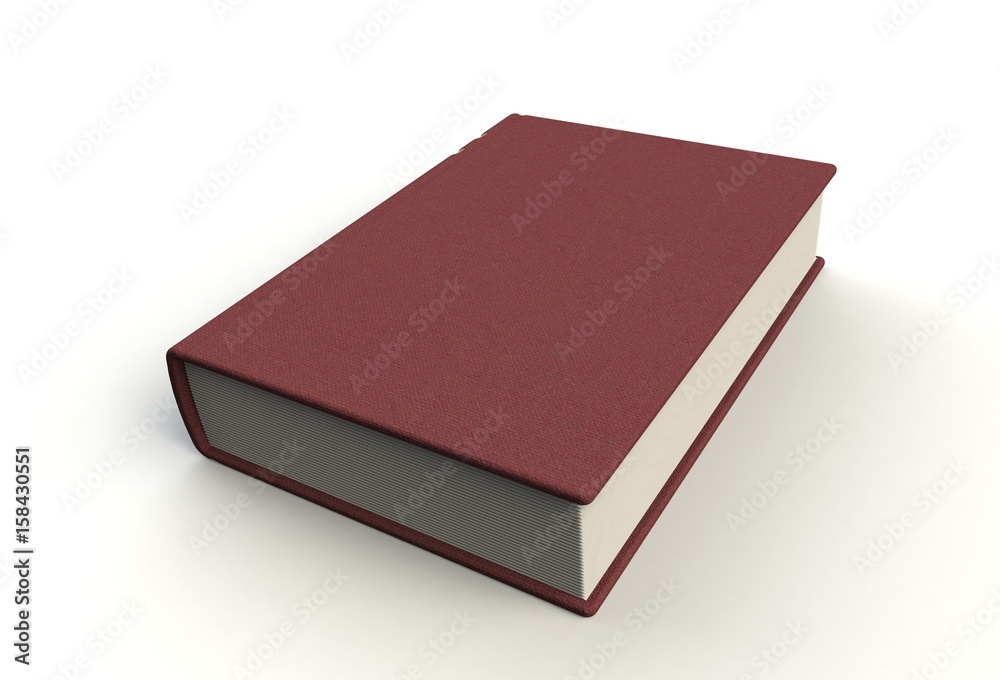 Blank book cover on white background, 3D rendering Blank book cover on white background, 3D rendering