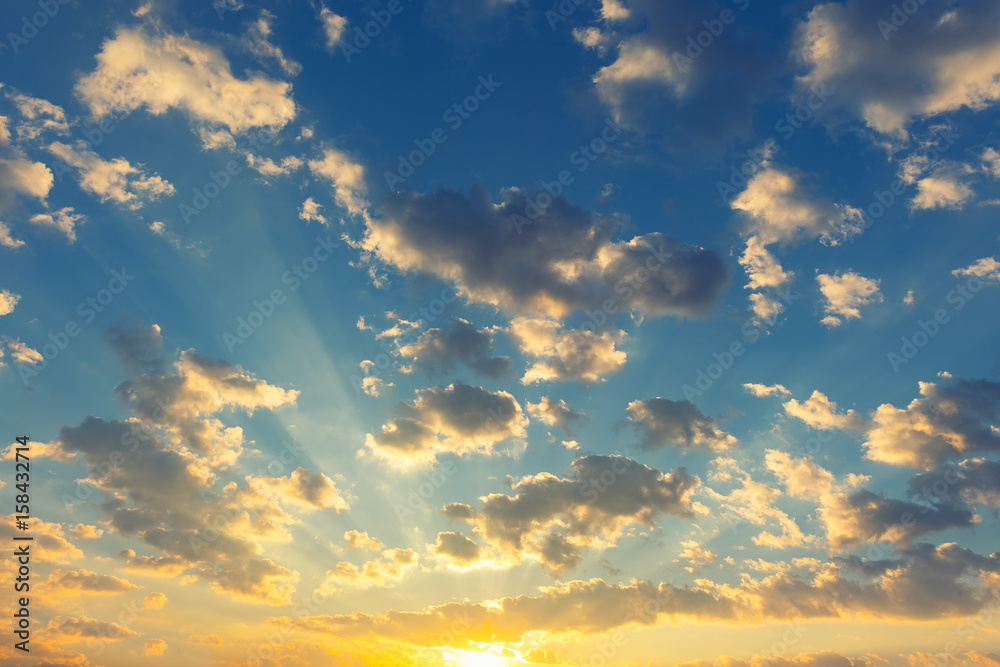 Dramatic sky background include sunset or sunrise, abstract cloud look fluffy. Represent weather, wind, heaven, freedom and god. Colorful with yellow, orange and blue color at evening in autumn. Dramatic sky background include sunset or sunrise, abstract cloud look fluffy. Represent weather, wind, heaven, freedom and god. Colorful with yellow, orange and blue color at evening in autumn.
