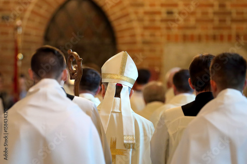 Fotografia, Obraz Bishop goes to Mass in the church