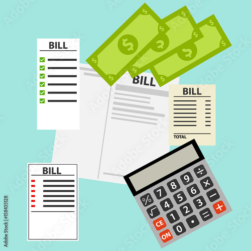 Bills for utilities, receipts