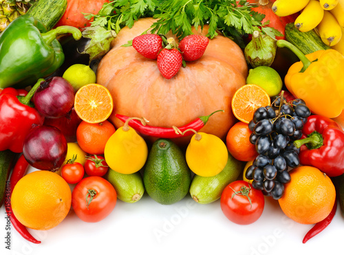 fruit and vegetable isolated on white background