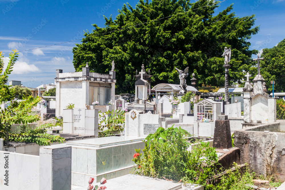 SANTAREM, BRAZIL - JULY 29, 2015: View of a cemetery in Santarem, Brazil