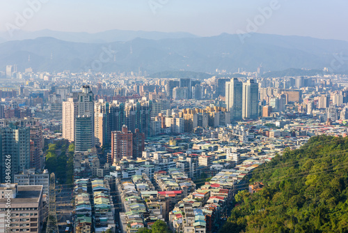 Fototapeta Naklejka Na Ścianę i Meble -  Aerial view of the building in Taipei city, Taiwan