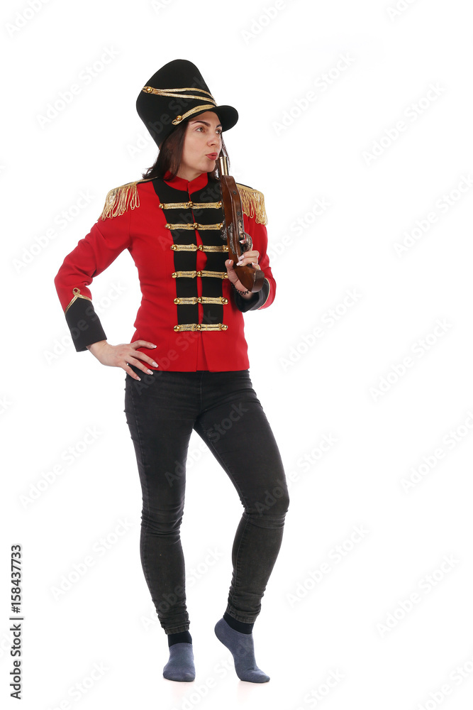 Pretty girl in the costume of a hussar Pretty girl in the costume of a hussar