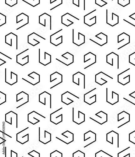 Geometric seamless pattern. Abstract vector texture. Black and white background.