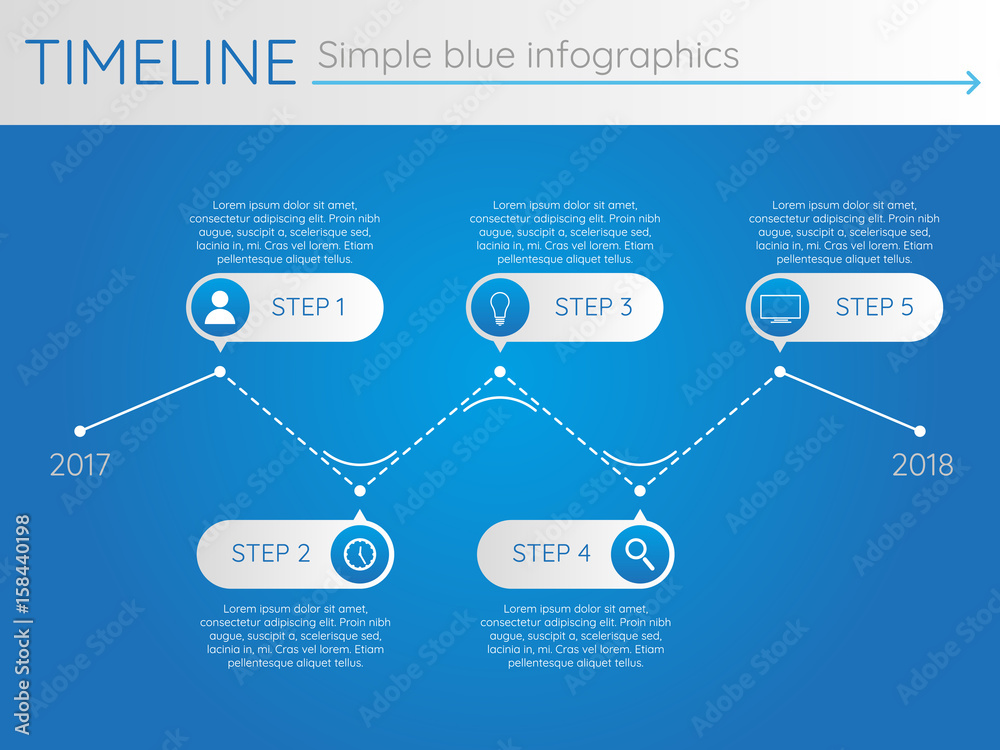 Obraz premium Simple blue timeline 28, infographics vector
