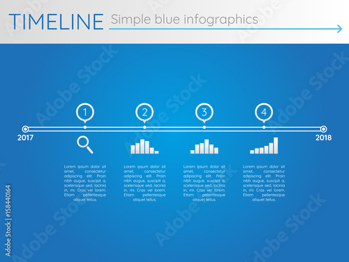 Simple blue timeline 26, infographics vector
