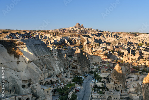 Top view of Goreme town in the morning. Cappadocia. Turkey