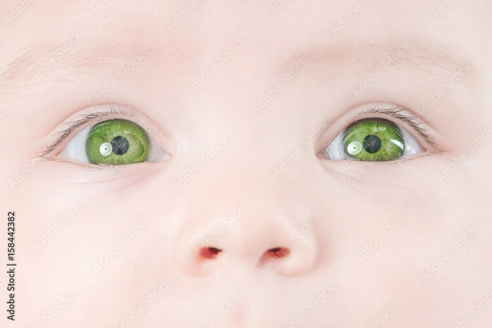 Cute Baby With Green Eyes