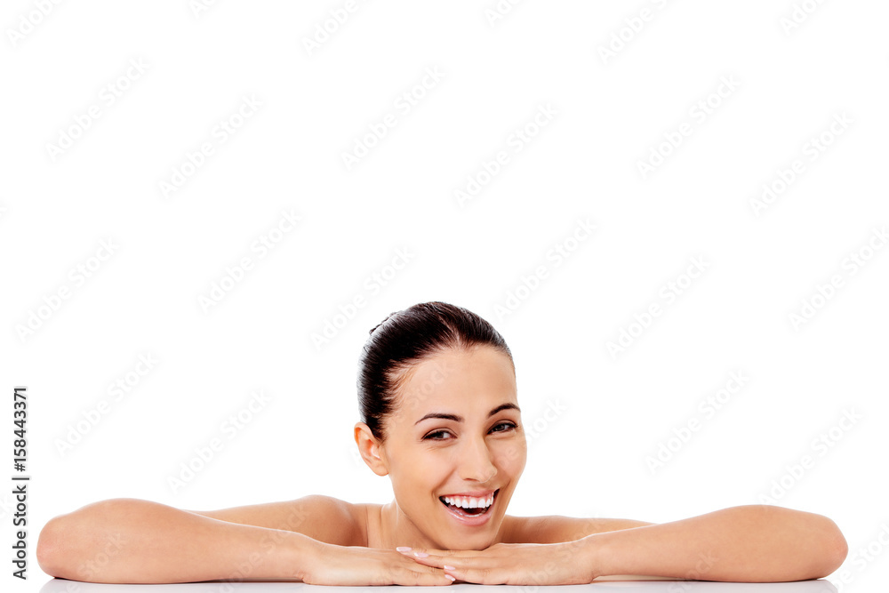 Beauty woman face with perfect fresh clean skin Beauty woman face with perfect fresh clean skin