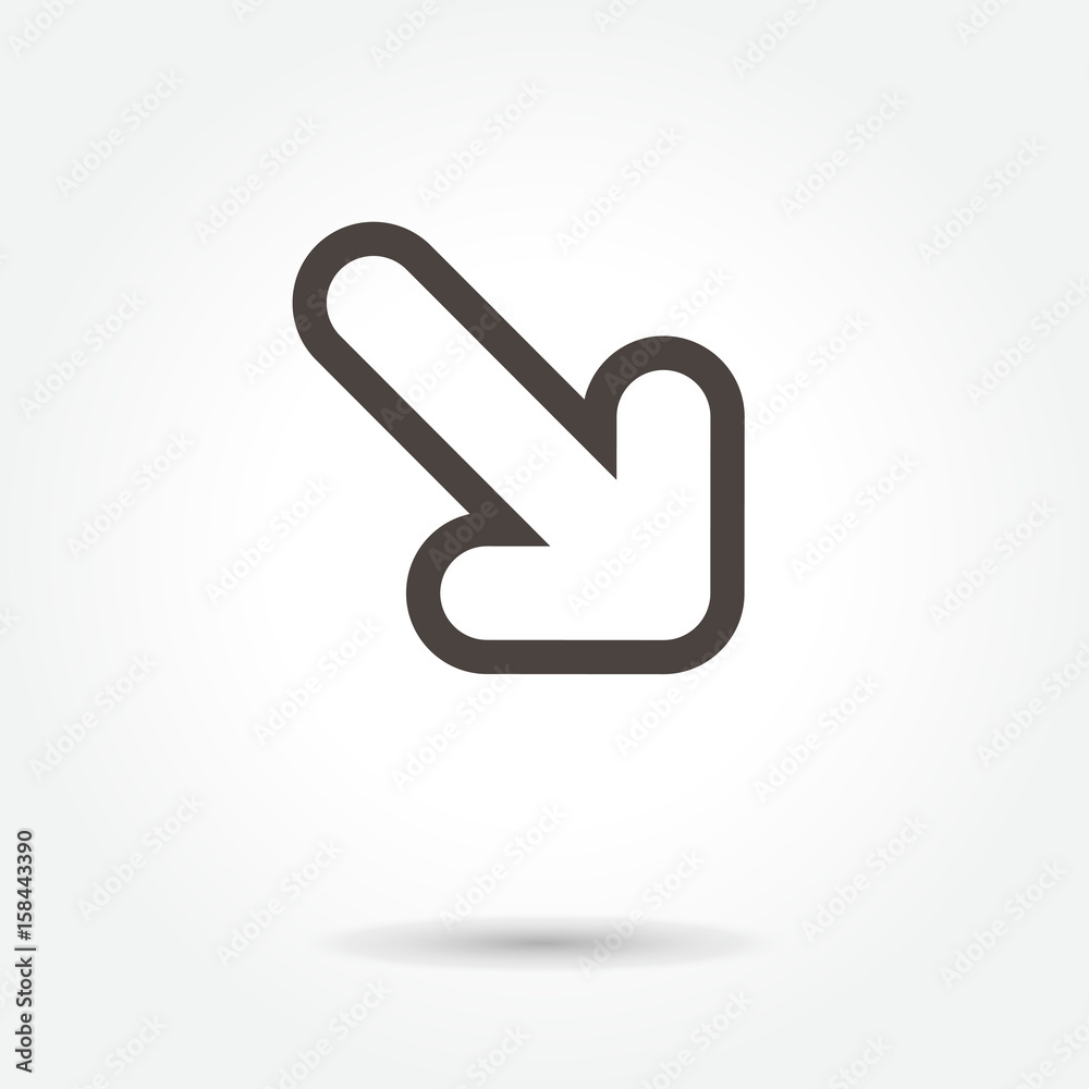 Arrow line icon on white background Arrow line icon on white background