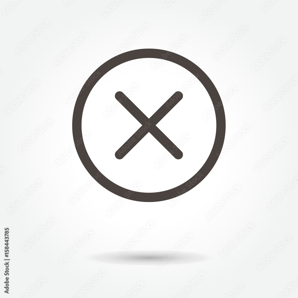 Wrong mark . line vector icon vector illustration on white background Wrong mark . line vector icon vector illustration on white background