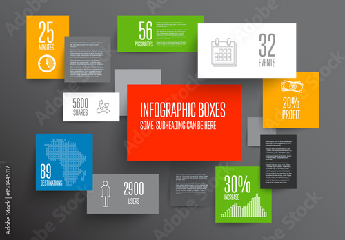 Vector abstract boxes infographic template