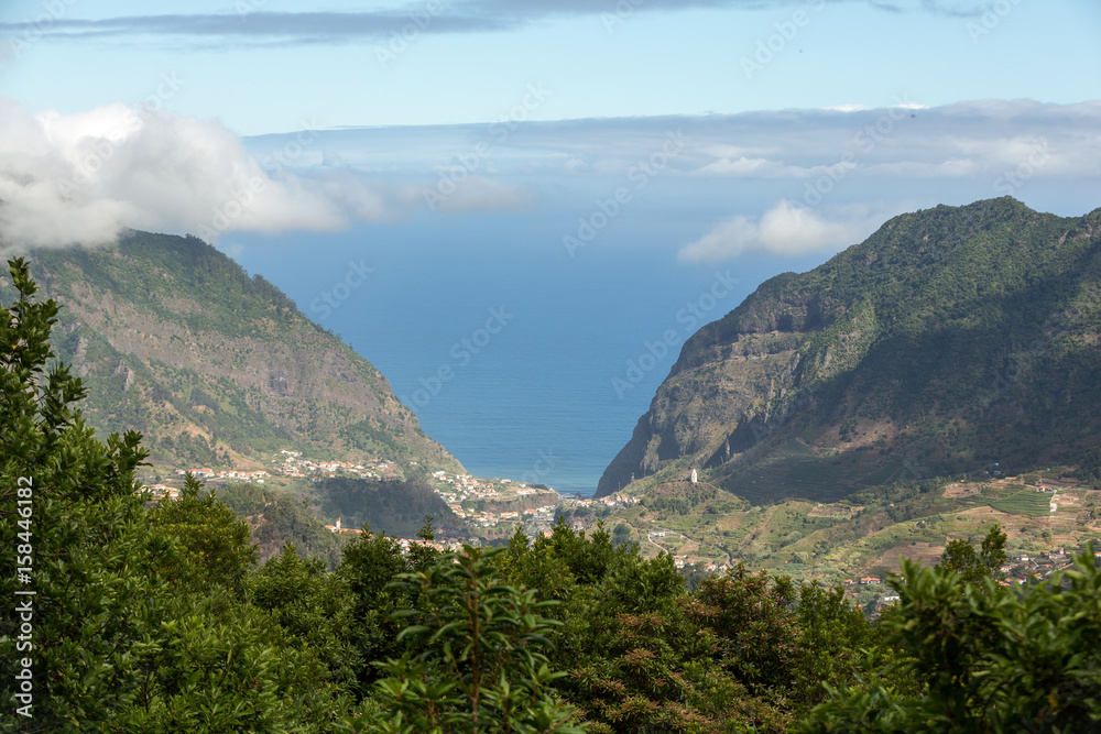 View of the north coast around Sao Vincente, Madeira, Portugal,