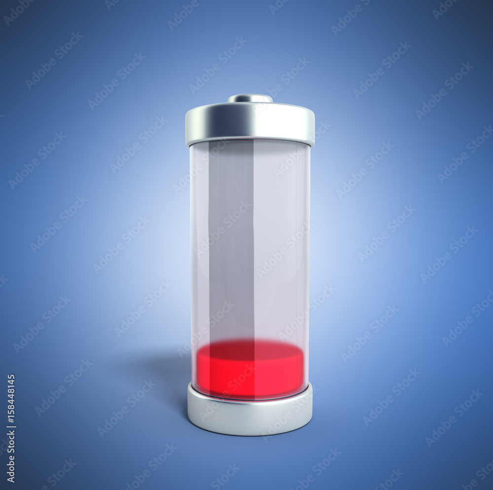 Battery charging Battery charge level indicators on blue 3d illustration Battery charging Battery charge level indicators on blue 3d illustration