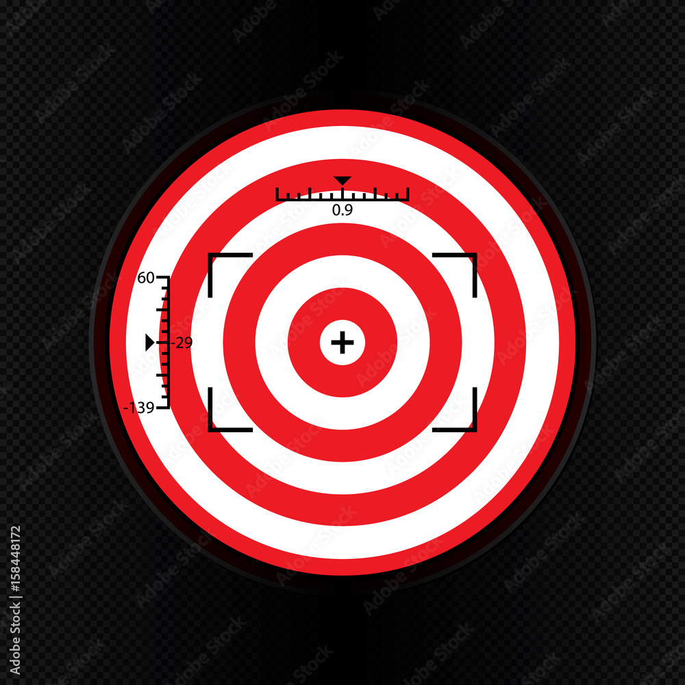 Target icon, sight sniper symbol isolated on white background, Crosshair and aim vector illustration.