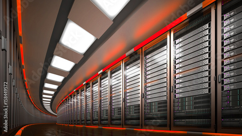 Tableau sur toile Modern datacenter. Cloud computing. 3d rendering