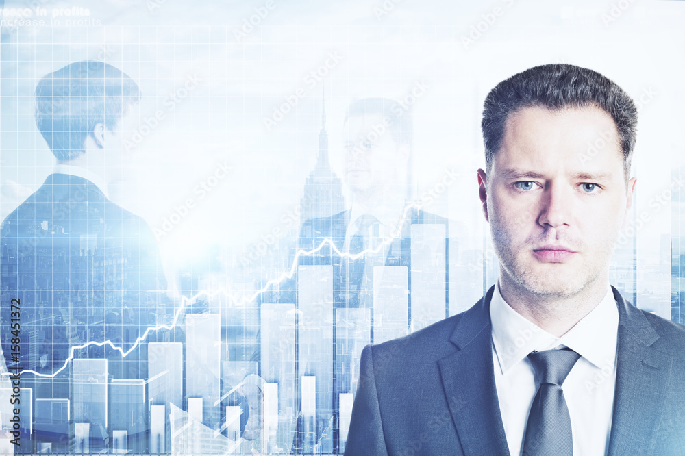 Attractive businessman, teamwork concept Attractive businessman, teamwork concept