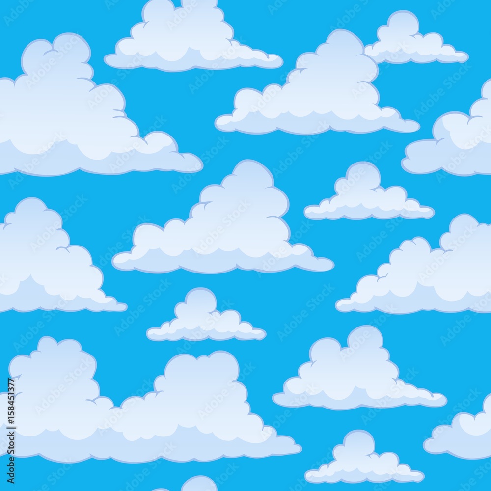 Stylized clouds seamless background 2