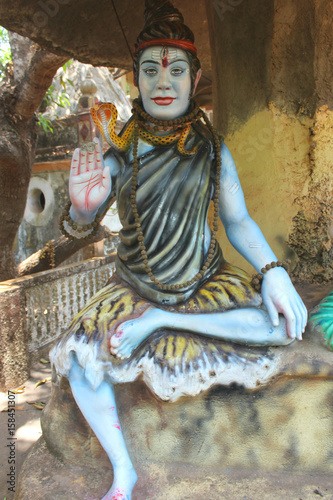 Statue of hindu God Shiva . Old ahsram in state og Maharashtra