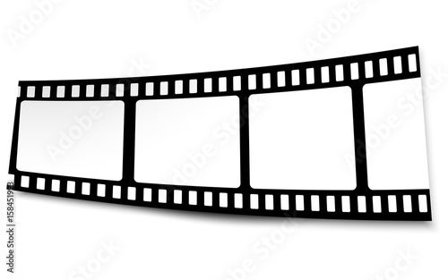 Film, movie, photo, filmstrip on white in black and white colors