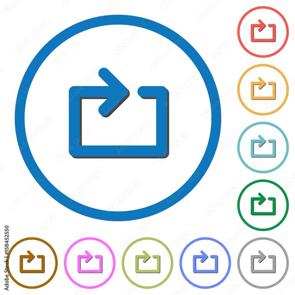 Media loop icons with shadows and outlines Media loop icons with shadows and outlines