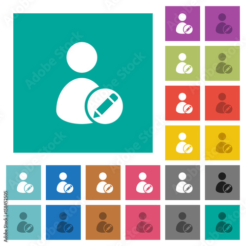 Rename user square flat multi colored icons