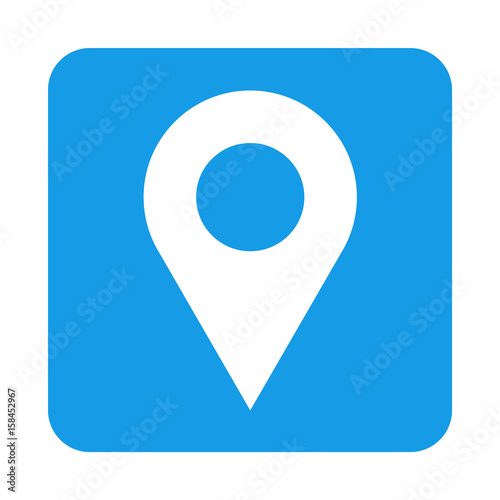 Free Download Icono plano localizacion en cuadrado azul - GFXLoad