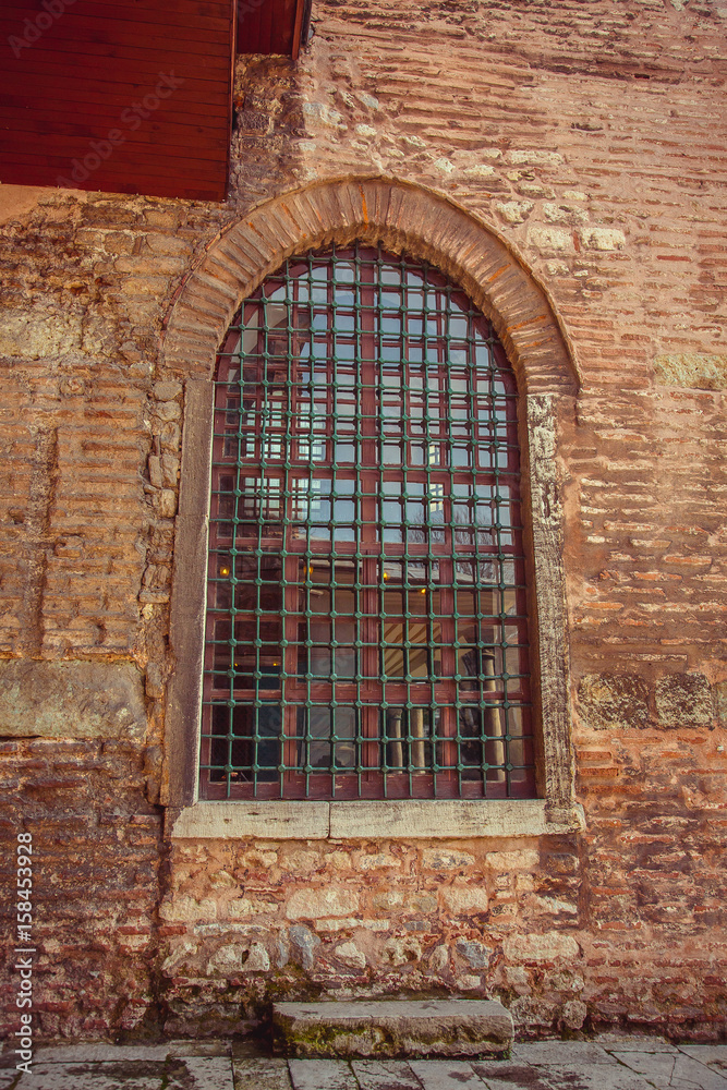 Old window of Hagia Sophia in Istanbul Turkey