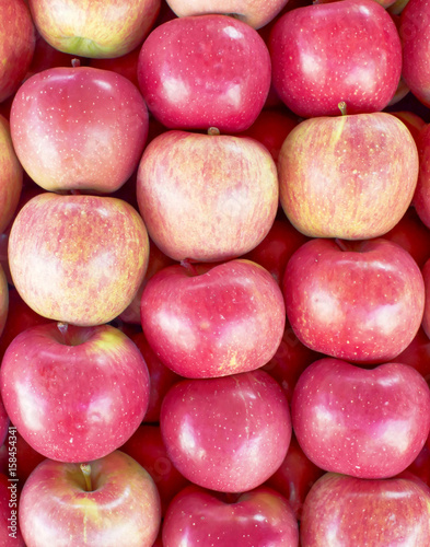 organic apples closeup at the local market