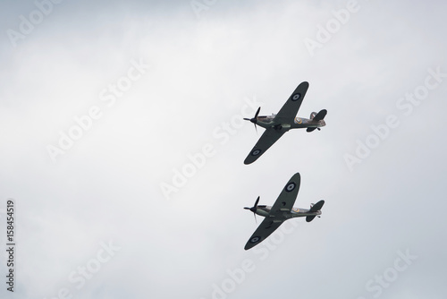 Obraz na płótnie Air Show, Sky Aerobatic Team, Plane acrobatics - Supermarine Spitfire