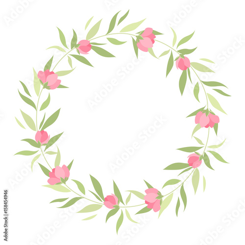 Wreath with grass and flowers