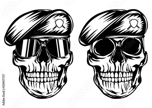 Skull in beret