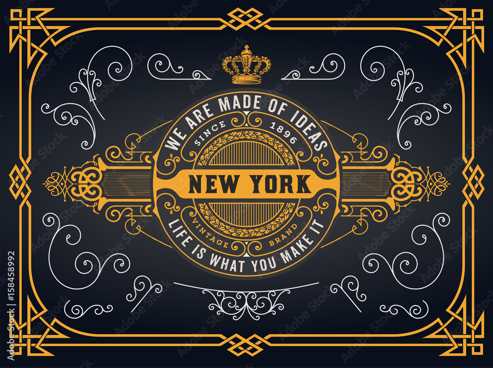 Obraz premium Old logo with baroque elements