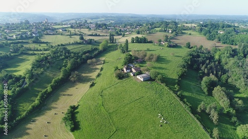 Fotografie Pays de Belves en Dordogne dans le Périgord noir en France vu du ciel