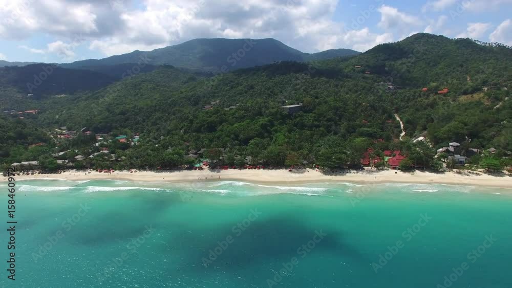 Aerial Bird-Eye View Of Island With Paradise Beach. 4K. Thailand. Aerial Bird-Eye View Of Island With Paradise Beach. 4K. Thailand.