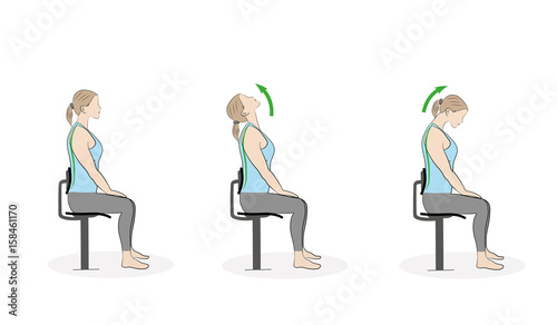 exercises for the neck and head. vector illustration
