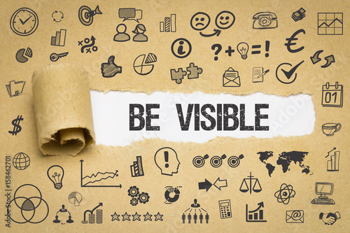 Be Visible / Papier mit Symbole photo