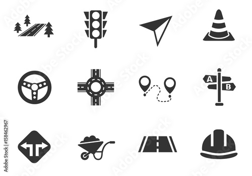 road icon set