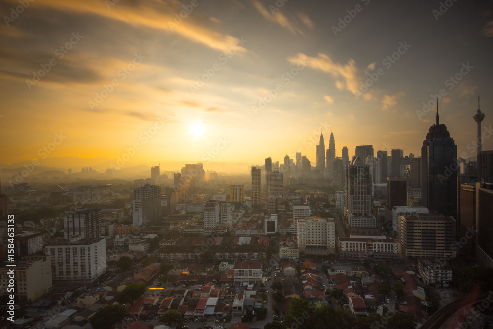 Kuala Lumpur skyline during sunrise