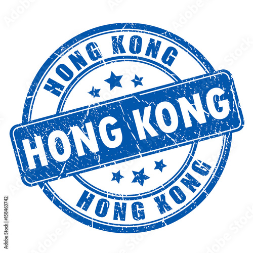 Hong Kong round rubber vector stamp