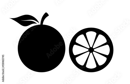 Orange silhouette vector icon