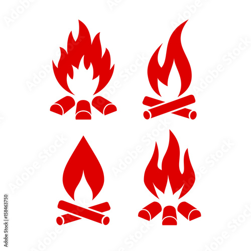 Fire vector icon set