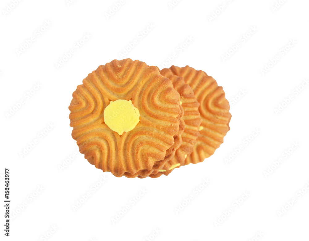 Cream Biscuit Isolated Top View Cream Biscuit Isolated Top View