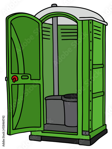 Green opened mobile toilet