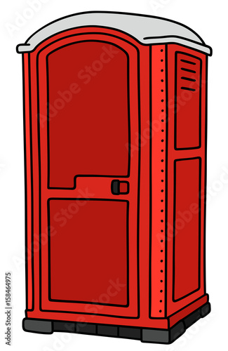 Red mobile toilet