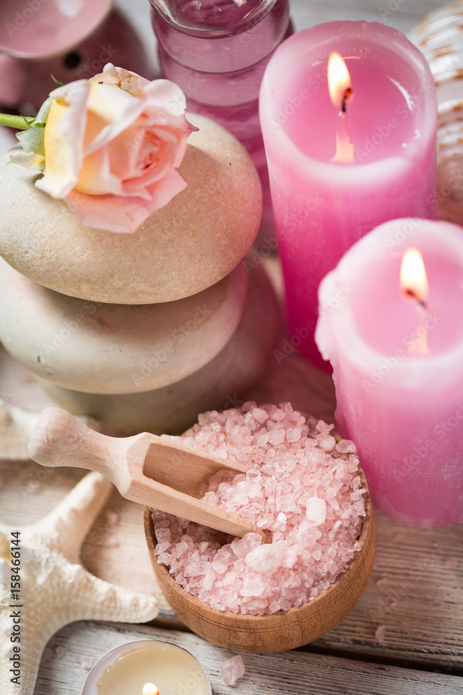 composition of spa treatment on white wooden composition of spa treatment on white wooden