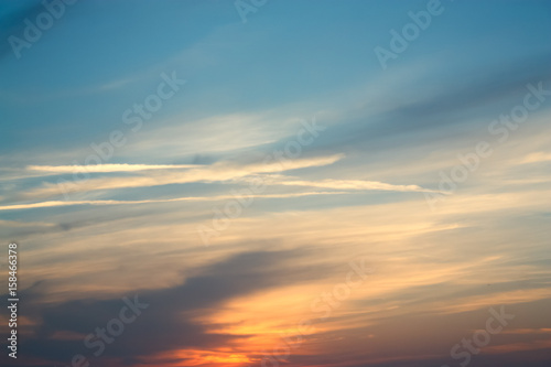 Red clouds in the evening sky